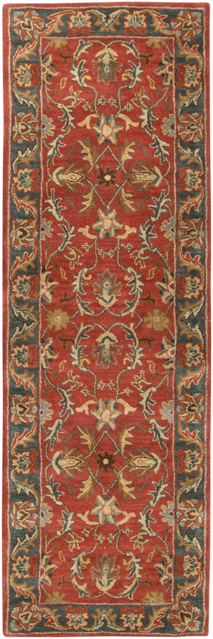 Caesar CAE-1007 Traditional Wool Rug CAE1007-312 Rust, Charcoal, Mustard, Taupe, Dark Brown, Burnt Orange 100% Wool 3' x 12'