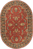 Caesar CAE-1007 Traditional Wool Rug CAE1007-69OV Rust, Charcoal, Mustard, Taupe, Dark Brown, Burnt Orange 100% Wool 6' x 9' Oval