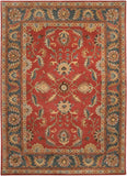 Caesar CAE-1007 Traditional Wool Rug CAE1007-811 Rust, Charcoal, Mustard, Taupe, Dark Brown, Burnt Orange 100% Wool 8' x 11'