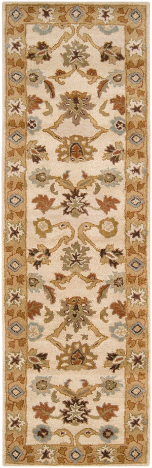 Caesar CAE-1010 Traditional Wool Rug CAE1010-268 Khaki, Tan, Dark Brown, Light Gray, Medium Gray, Burnt Orange, Olive, Camel, Taupe 100% Wool 2'6" x 8'