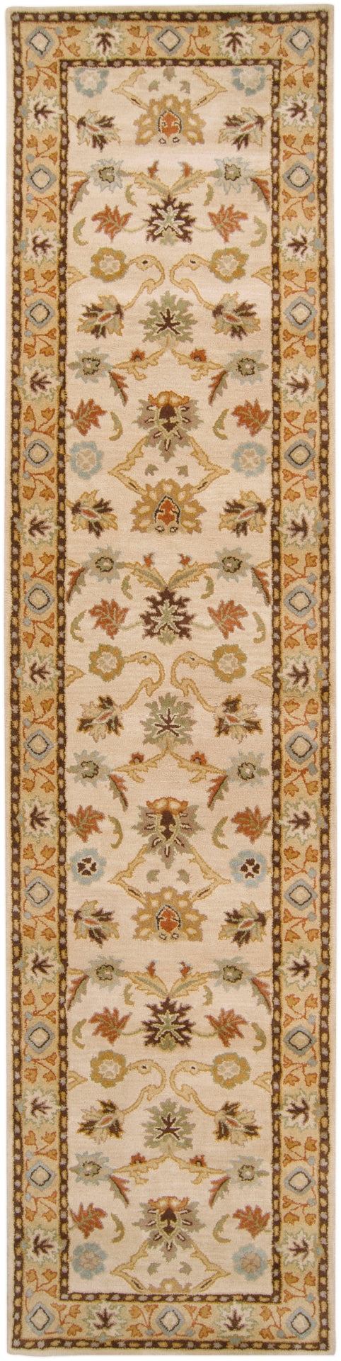 Caesar CAE-1010 Traditional Wool Rug CAE1010-312 Khaki, Tan, Dark Brown, Light Gray, Medium Gray, Burnt Orange, Olive, Camel, Taupe 100% Wool 3' x 12'
