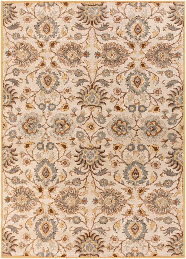 Caesar CAE-1012 Traditional Wool Rug CAE1012-912 Medium Gray, Beige, Camel, Dark Brown, Taupe, Charcoal 100% Wool 9' x 12'