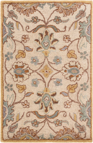 Caesar CAE-1012 Traditional Wool Rug CAE1012-23 Medium Gray, Beige, Camel, Dark Brown, Taupe, Charcoal 100% Wool 2' x 3'