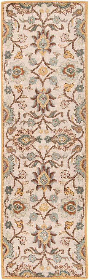 Caesar CAE-1012 Traditional Wool Rug CAE1012-312 Medium Gray, Beige, Camel, Dark Brown, Taupe, Charcoal 100% Wool 3' x 12'