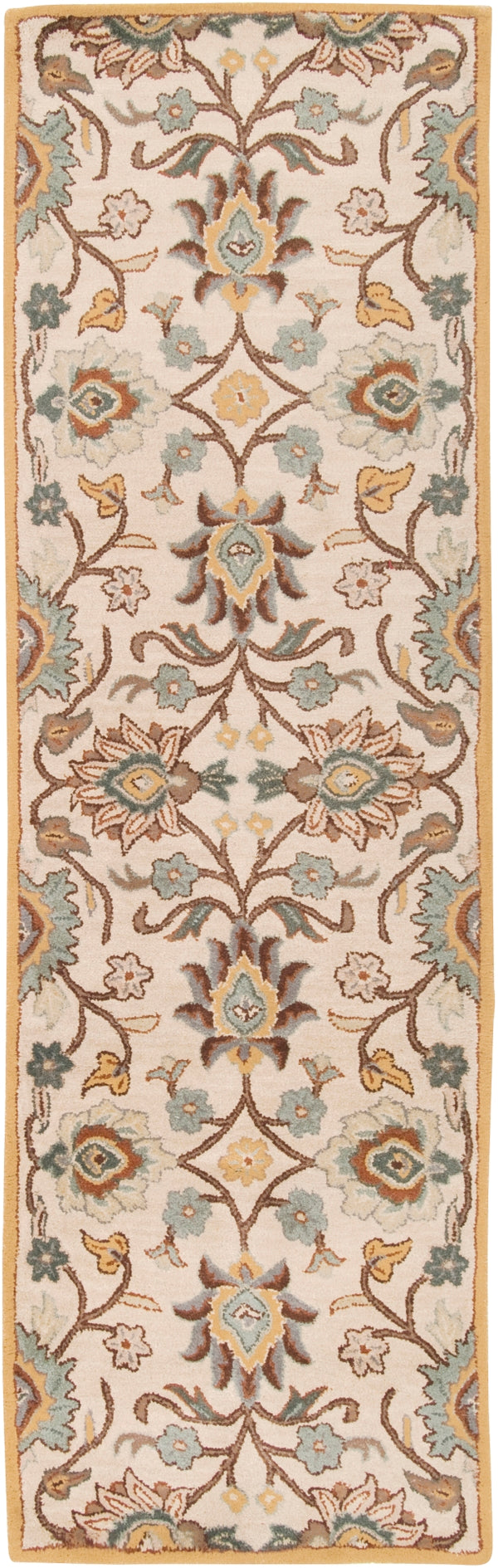 Caesar CAE-1012 Traditional Wool Rug CAE1012-312 Medium Gray, Beige, Camel, Dark Brown, Taupe, Charcoal 100% Wool 3' x 12'
