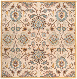 Caesar CAE-1012 Traditional Wool Rug CAE1012-99SQ Medium Gray, Beige, Camel, Dark Brown, Taupe, Charcoal 100% Wool 9'9" Square