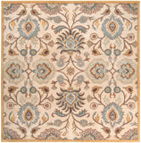 Caesar CAE-1012 Traditional Wool Rug CAE1012-99SQ Medium Gray, Beige, Camel, Dark Brown, Taupe, Charcoal 100% Wool 9'9" Square