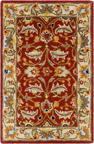 Caesar CAE-1022 Traditional Wool Rug CAE1022-912 Dark Red, Cream, Burnt Orange, Ivory, Charcoal, Dark Brown, Moss, Black, Blush, Tan 100% Wool 9' x 12'