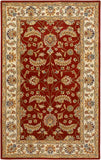 Caesar CAE-1022 Traditional Wool Rug CAE1022-58 Dark Red, Cream, Burnt Orange, Ivory, Charcoal, Dark Brown, Moss, Black, Blush, Tan 100% Wool 5' x 8'