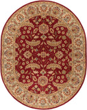 Caesar CAE-1022 Traditional Wool Rug CAE1022-810OV Dark Red, Cream, Burnt Orange, Ivory, Charcoal, Dark Brown, Moss, Black, Blush, Tan 100% Wool 8' x 10' Oval