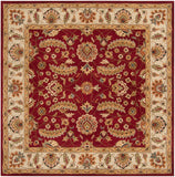 Caesar CAE-1022 Traditional Wool Rug CAE1022-99SQ Dark Red, Cream, Burnt Orange, Ivory, Charcoal, Dark Brown, Moss, Black, Blush, Tan 100% Wool 9'9" Square