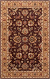 Caesar CAE-1024 Traditional Wool Rug CAE1024-58 Burgundy, Khaki, Dark Red, Camel, Black, Charcoal, Tan 100% Wool 5' x 8'