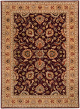 Caesar CAE-1024 Traditional Wool Rug CAE1024-811 Burgundy, Khaki, Dark Red, Camel, Black, Charcoal, Tan 100% Wool 8' x 11'