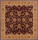 Caesar CAE-1024 Traditional Wool Rug CAE1024-99SQ Burgundy, Khaki, Dark Red, Camel, Black, Charcoal, Tan 100% Wool 9'9" Square