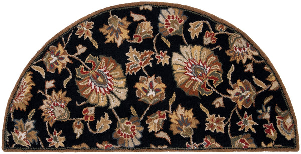 Caesar CAE-1027 Traditional Wool Rug CAE1027-24HM Black, Beige, Dark Brown, Khaki, Tan, Camel, Taupe, Dark Red, Medium Gray, Clay 100% Wool 2' x 4' Hearth