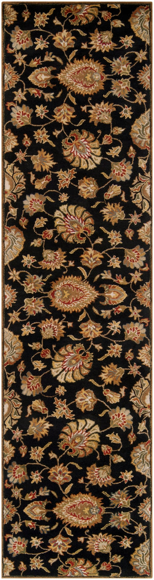 Caesar CAE-1027 Traditional Wool Rug CAE1027-268 Black, Beige, Dark Brown, Khaki, Tan, Camel, Taupe, Dark Red, Medium Gray, Clay 100% Wool 2'6" x 8'