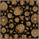 Caesar CAE-1027 Traditional Wool Rug CAE1027-99SQ Black, Beige, Dark Brown, Khaki, Tan, Camel, Taupe, Dark Red, Medium Gray, Clay 100% Wool 9'9" Square