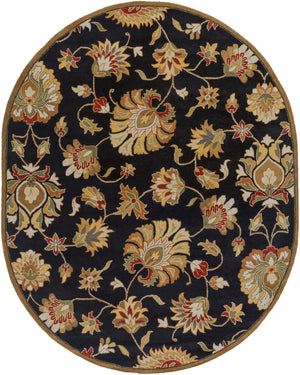 Caesar CAE-1027 Traditional Wool Rug CAE1027-810OV Black, Beige, Dark Brown, Khaki, Tan, Camel, Taupe, Dark Red, Medium Gray, Clay 100% Wool 8' x 10' Oval