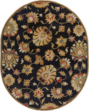 Caesar CAE-1027 Traditional Wool Rug CAE1027-810OV Black, Beige, Dark Brown, Khaki, Tan, Camel, Taupe, Dark Red, Medium Gray, Clay 100% Wool 8' x 10' Oval