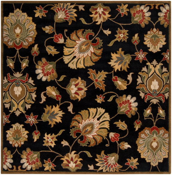 Caesar CAE-1027 Traditional Wool Rug CAE1027-8SQ Black, Beige, Dark Brown, Khaki, Tan, Camel, Taupe, Dark Red, Medium Gray, Clay 100% Wool 8' Square