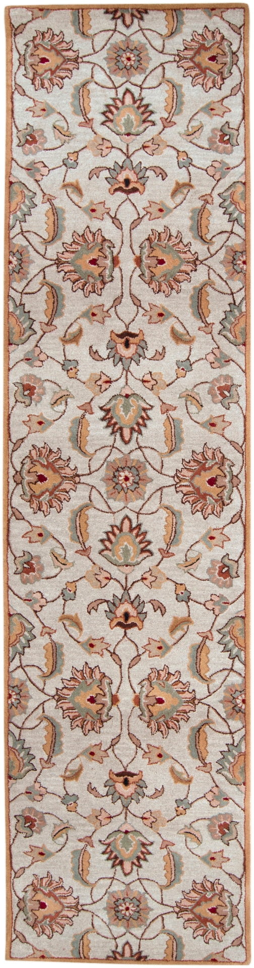 Caesar CAE-1029 Traditional Wool Rug CAE1029-312 Blush, Camel, Taupe, Dark Brown, Dark Red, Medium Gray, Teal, Black 100% Wool 3' x 12'