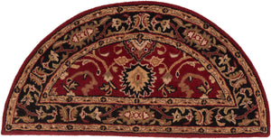 Caesar CAE-1031 Traditional Wool Rug CAE1031-24HM Burgundy, Black, Khaki, Olive, Tan, Beige, Camel, Bright Red, Dark Brown 100% Wool 2' x 4' Hearth