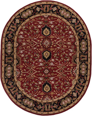 Caesar CAE-1031 Traditional Wool Rug CAE1031-810OV Burgundy, Black, Khaki, Olive, Tan, Beige, Camel, Bright Red, Dark Brown 100% Wool 8' x 10' Oval