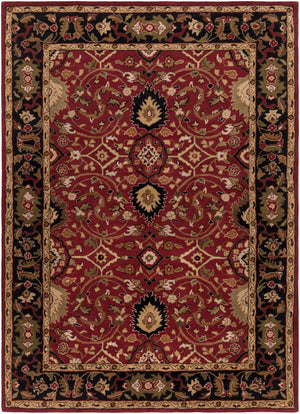 Caesar CAE-1031 Traditional Wool Rug CAE1031-811 Burgundy, Black, Khaki, Olive, Tan, Beige, Camel, Bright Red, Dark Brown 100% Wool 8' x 11'