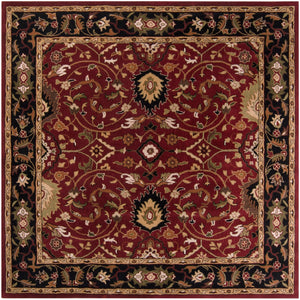 Caesar CAE-1031 Traditional Wool Rug CAE1031-99SQ Burgundy, Black, Khaki, Olive, Tan, Beige, Camel, Bright Red, Dark Brown 100% Wool 9'9" Square