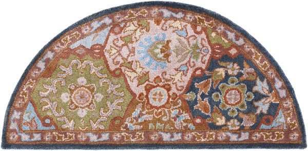 Caesar CAE-1032 Traditional Wool Rug CAE1032-24HM Dark Green, Olive, Sage, Dark Brown, Camel, Medium Gray, Tan, Khaki 100% Wool 2' x 4' Hearth