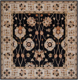 Caesar CAE-1033 Traditional Wool Rug CAE1033-99SQ Black, Taupe, Beige, Tan, Dark Brown, Burnt Orange, Camel, Seafoam 100% Wool 9'9" Square