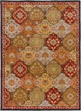 Caesar CAE-1034 Traditional Wool Rug CAE1034-811 Camel, Garnet, Khaki, Dark Brown, Black, Clay 100% Wool 8' x 11'