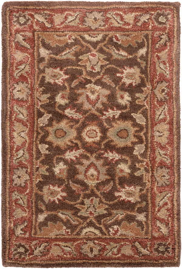 Caesar CAE-1036 Traditional Wool Rug CAE1036-912 Dark Brown, Clay, Tan, Camel, Taupe, Khaki 100% Wool 9' x 12'