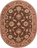 Caesar CAE-1036 Traditional Wool Rug CAE1036-810OV Dark Brown, Clay, Tan, Camel, Taupe, Khaki 100% Wool 8' x 10' Oval