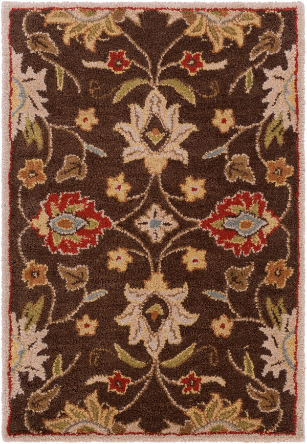 Caesar CAE-1051 Traditional Wool Rug CAE1051-912 Dark Brown, Burnt Orange, Olive, Khaki, Taupe, Tan, Dark Green, Denim, Dark Red 100% Wool 9' x 12'