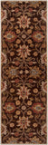 Caesar CAE-1051 Traditional Wool Rug CAE1051-312 Dark Brown, Burnt Orange, Olive, Khaki, Taupe, Tan, Dark Green, Denim, Dark Red 100% Wool 3' x 12'