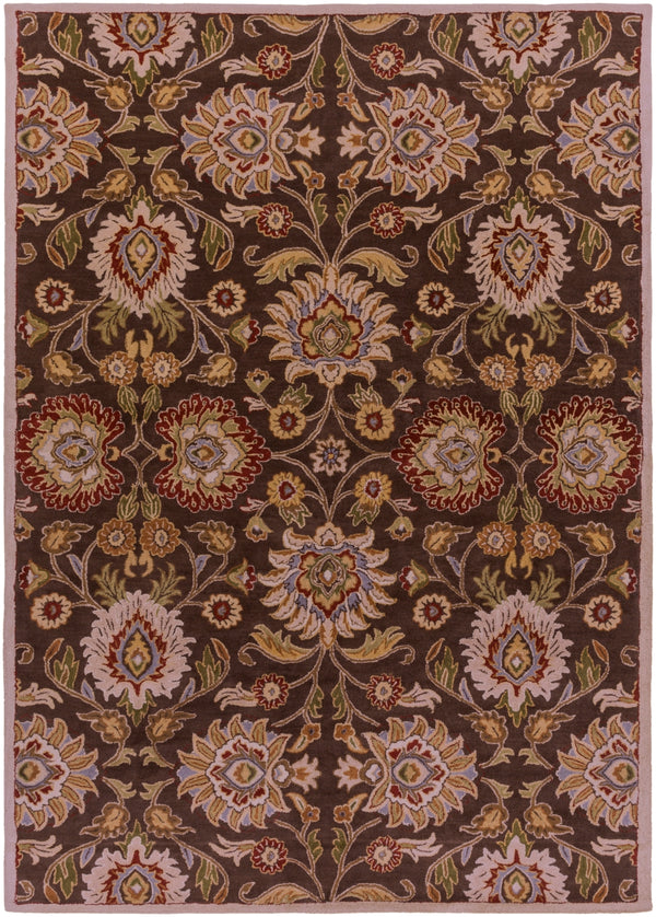 Caesar CAE-1051 Traditional Wool Rug CAE1051-811 Dark Brown, Burnt Orange, Olive, Khaki, Taupe, Tan, Dark Green, Denim, Dark Red 100% Wool 8' x 11'
