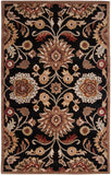 Caesar CAE-1053 Traditional Wool Rug CAE1053-58 Black, Camel, Garnet, Tan, Sage, Khaki, Burnt Orange 100% Wool 5' x 8'