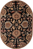 Caesar CAE-1053 Traditional Wool Rug CAE1053-69OV Black, Camel, Garnet, Tan, Sage, Khaki, Burnt Orange 100% Wool 6' x 9' Oval