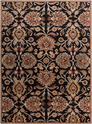 Caesar CAE-1053 Traditional Wool Rug CAE1053-811 Black, Camel, Garnet, Tan, Sage, Khaki, Burnt Orange 100% Wool 8' x 11'
