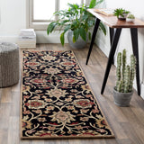 Caesar CAE-1053 Traditional Wool Rug CAE1053-312 Black, Camel, Garnet, Tan, Sage, Khaki, Burnt Orange 100% Wool 3' x 12'