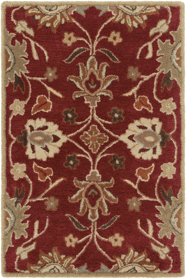 Caesar CAE-1061 Traditional Wool Rug CAE1061-912 Burgundy, Taupe, Tan, Dark Brown, Khaki, Camel, Burnt Orange, Medium Gray 100% Wool 9' x 12'