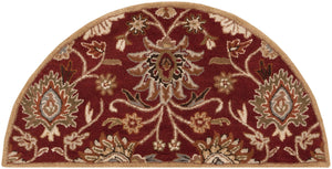 Caesar CAE-1061 Traditional Wool Rug CAE1061-24HM Burgundy, Taupe, Tan, Dark Brown, Khaki, Camel, Burnt Orange, Medium Gray 100% Wool 2' x 4' Hearth