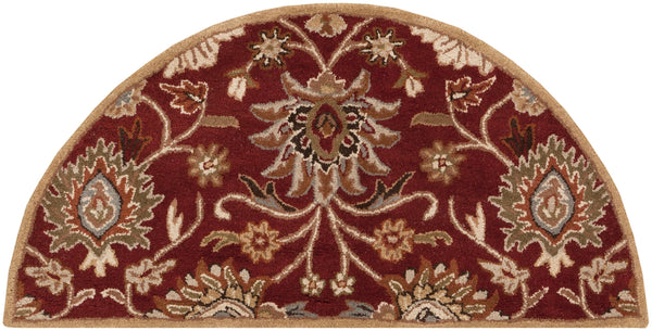 Caesar CAE-1061 Traditional Wool Rug CAE1061-24HM Burgundy, Taupe, Tan, Dark Brown, Khaki, Camel, Burnt Orange, Medium Gray 100% Wool 2' x 4' Hearth