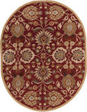 Caesar CAE-1061 Traditional Wool Rug CAE1061-810OV Burgundy, Taupe, Tan, Dark Brown, Khaki, Camel, Burnt Orange, Medium Gray 100% Wool 8' x 10' Oval