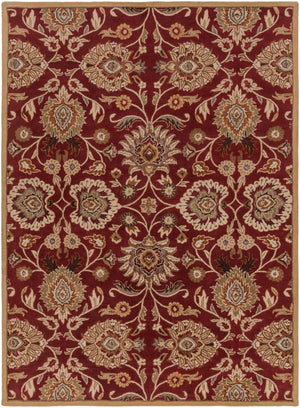 Caesar CAE-1061 Traditional Wool Rug CAE1061-811 Burgundy, Taupe, Tan, Dark Brown, Khaki, Camel, Burnt Orange, Medium Gray 100% Wool 8' x 11'