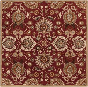 Caesar CAE-1061 Traditional Wool Rug CAE1061-99SQ Burgundy, Taupe, Tan, Dark Brown, Khaki, Camel, Burnt Orange, Medium Gray 100% Wool 9'9" Square