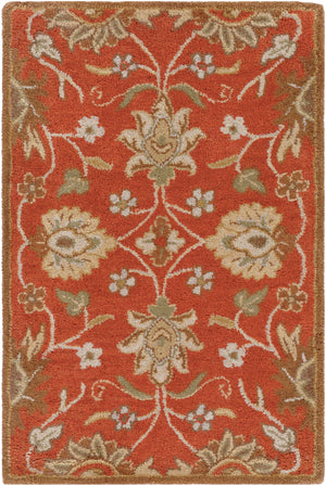 Caesar CAE-1062 Traditional Wool Rug CAE1062-912 Burnt Orange, Khaki, Tan, Camel, Dark Brown, Olive, Beige 100% Wool 9' x 12'