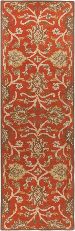 Caesar CAE-1062 Traditional Wool Rug CAE1062-312 Burnt Orange, Khaki, Tan, Camel, Dark Brown, Olive, Beige 100% Wool 3' x 12'
