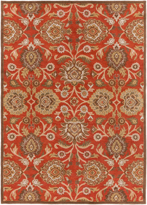 Caesar CAE-1062 Traditional Wool Rug CAE1062-811 Burnt Orange, Khaki, Tan, Camel, Dark Brown, Olive, Beige 100% Wool 8' x 11'